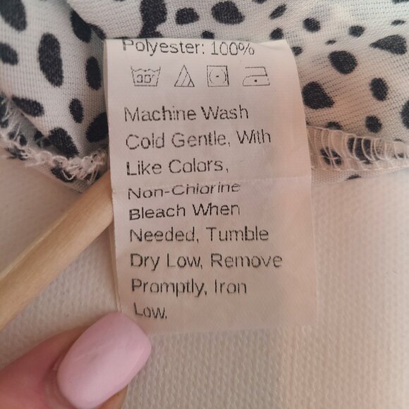 White and Black Polka Dot Ruffle Skirt – Size Small – Adjustable Tie Waist - Picture 9 of 9